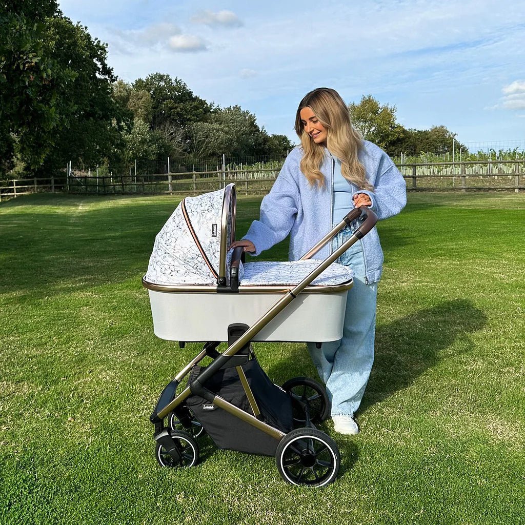 My Babiie MB500i 3 - in - 1 Travel System - Dani Dyer Rose Gold Marble - For Your Little One