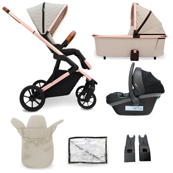 My Babiie MB500i 3 - in - 1 Travel System - Dani Dyer Rose Gold Stone - For Your Little One