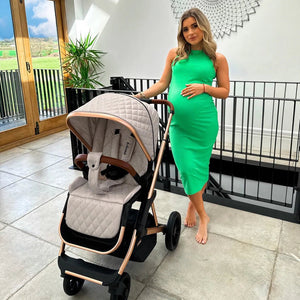 My Babiie MB500i 3 - in - 1 Travel System - Dani Dyer Rose Gold Stone - For Your Little One