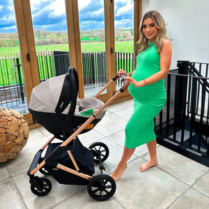 My Babiie MB500i 3 - in - 1 Travel System - Dani Dyer Rose Gold Stone - For Your Little One