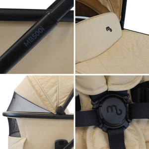 My Babiie MB500i 3 - in - 1 Travel System Wiith Base - Almond - For Your Little One
