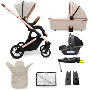 My Babiie MB500i 3 - in - 1 Travel System Wiith Base - Stone - For Your Little One