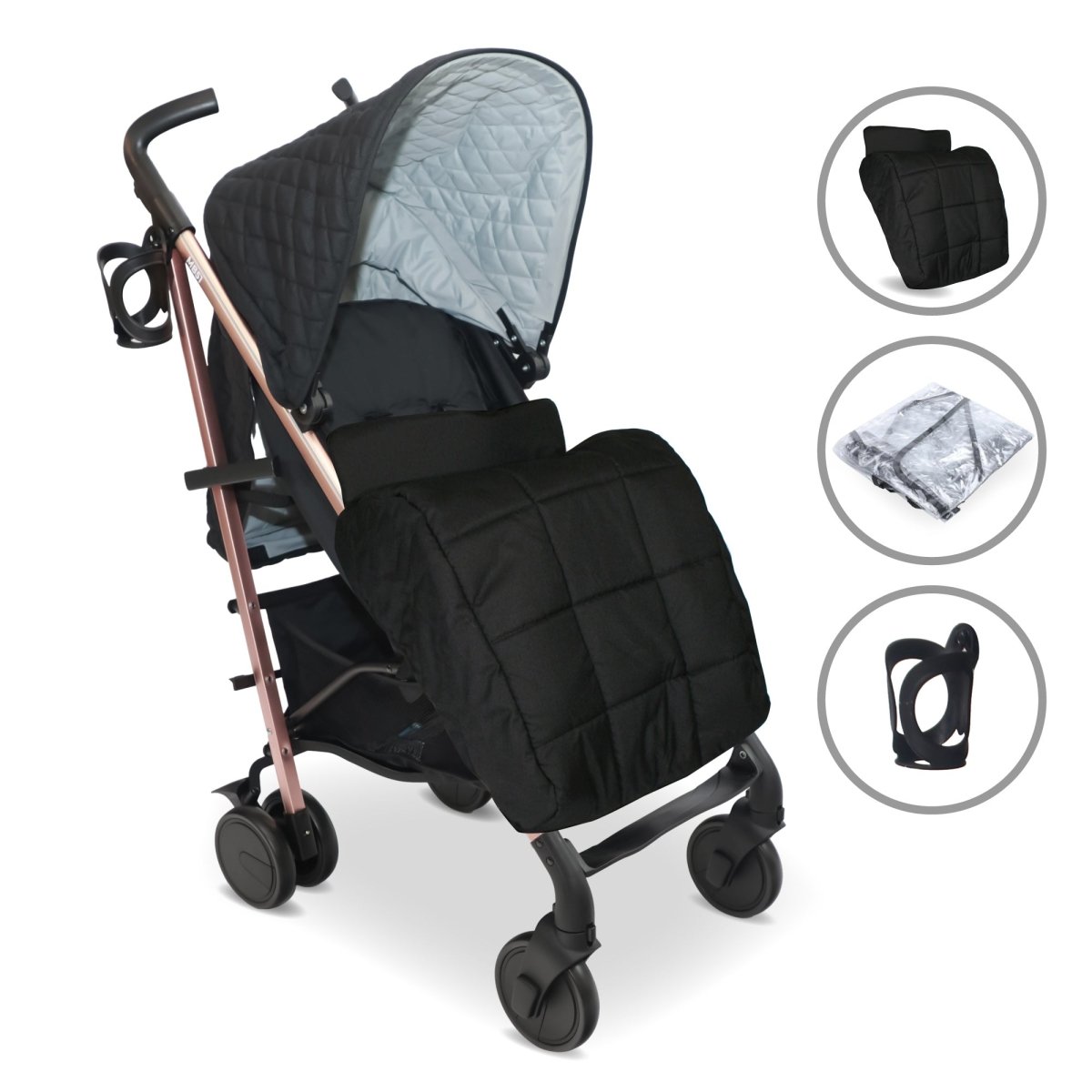 My Babiie MB51 Plus Stroller - Quilted Black - For Your Little One