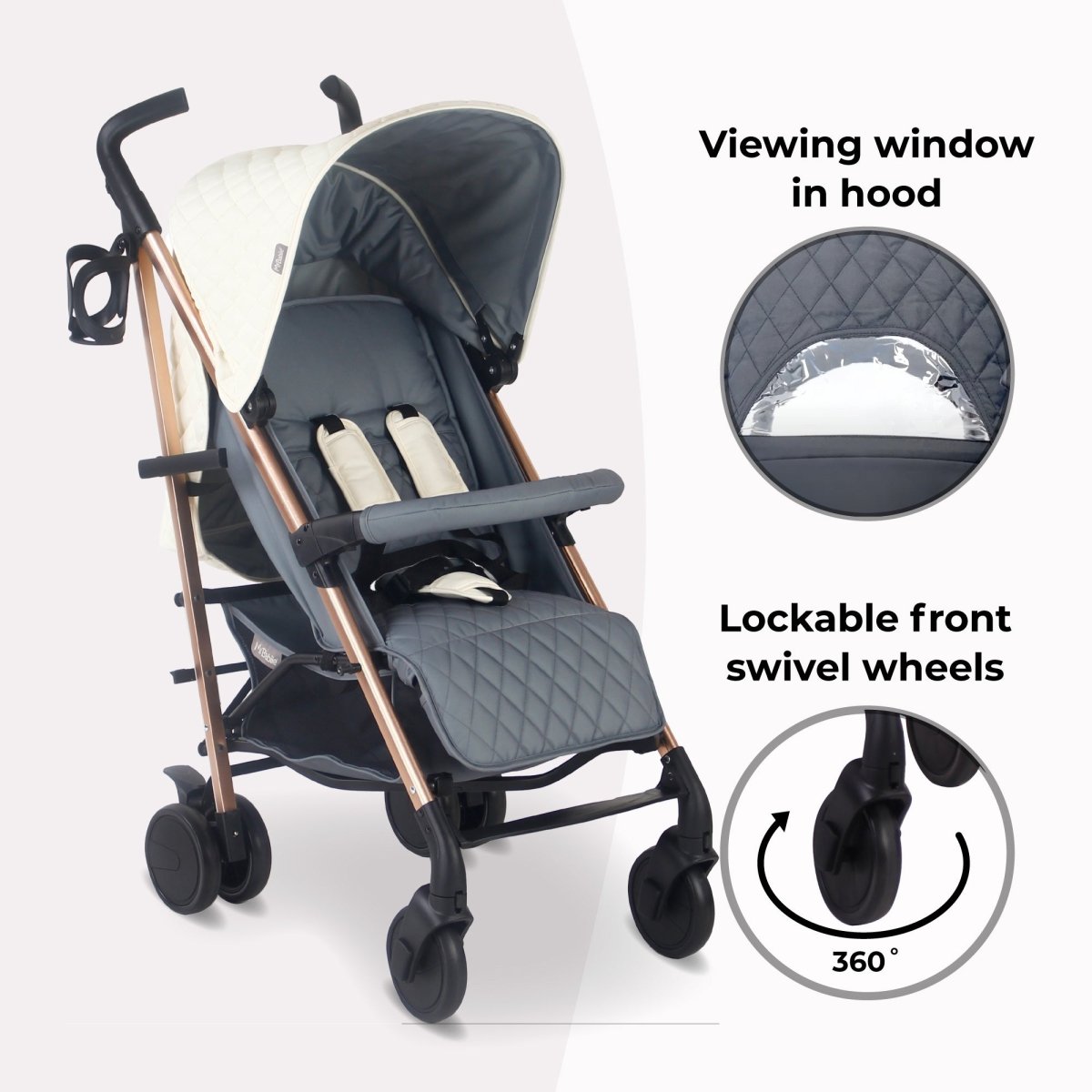 My Babiie MB51 Plus Stroller - Quilted Champagne - For Your Little One