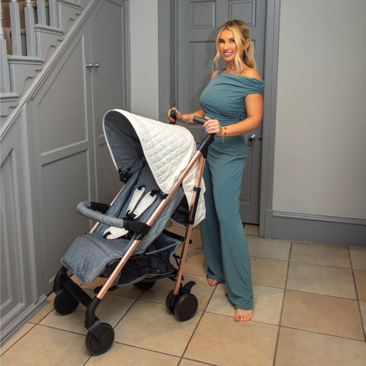 My Babiie MB51 Plus Stroller - Quilted Champagne - For Your Little One