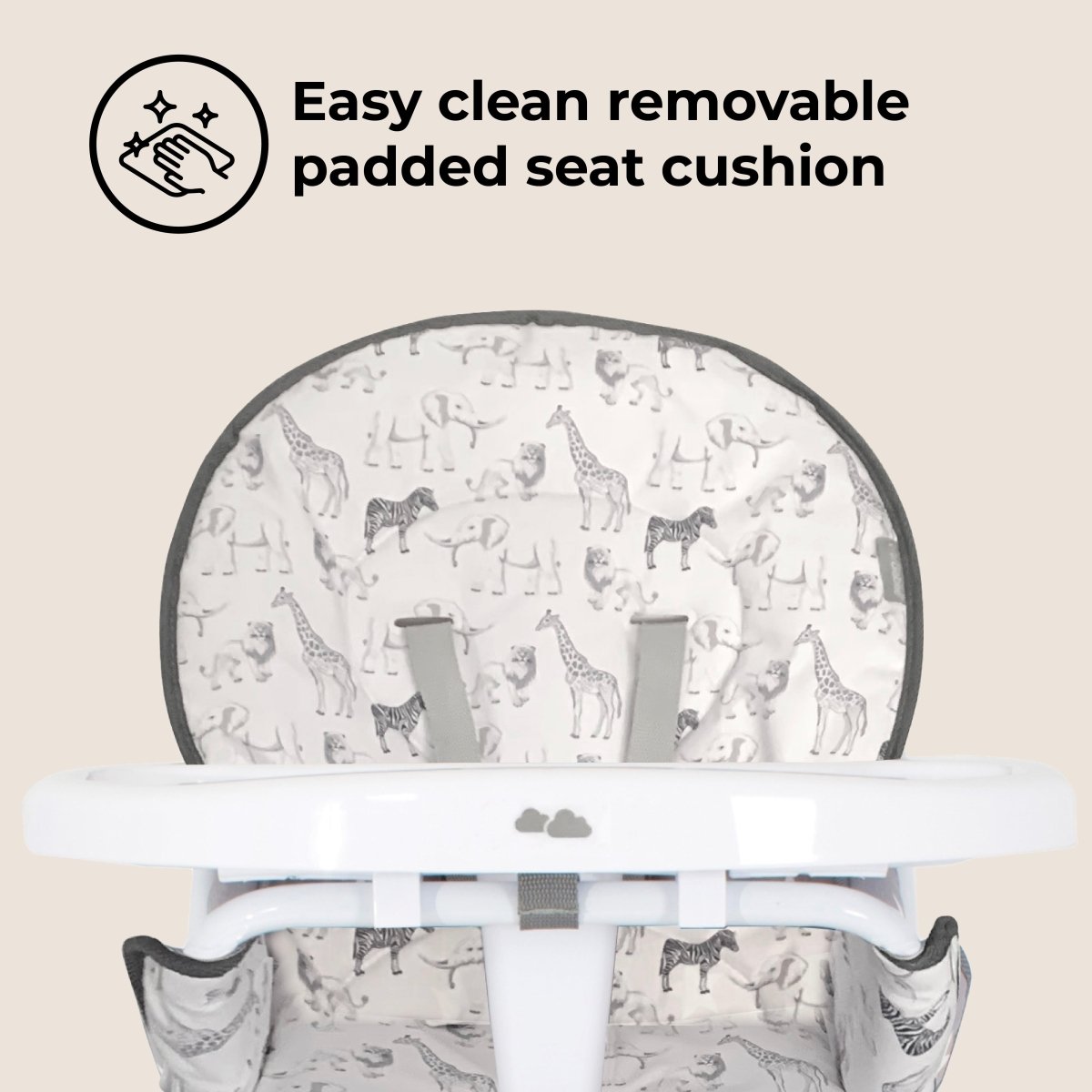 My Babiie MBHC1 Compact Highchair - Safari - For Your Little One