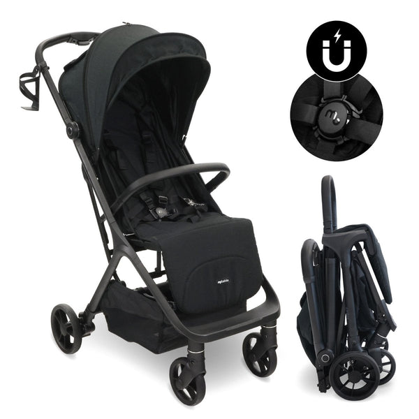 My Babiie MBX7 Plus Auto Fold Stroller - Black - For Your Little One