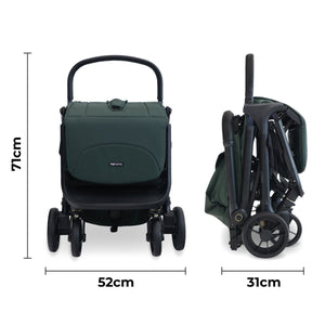 My Babiie MBX7 Plus Auto Fold Stroller - Forest Green - For Your Little One