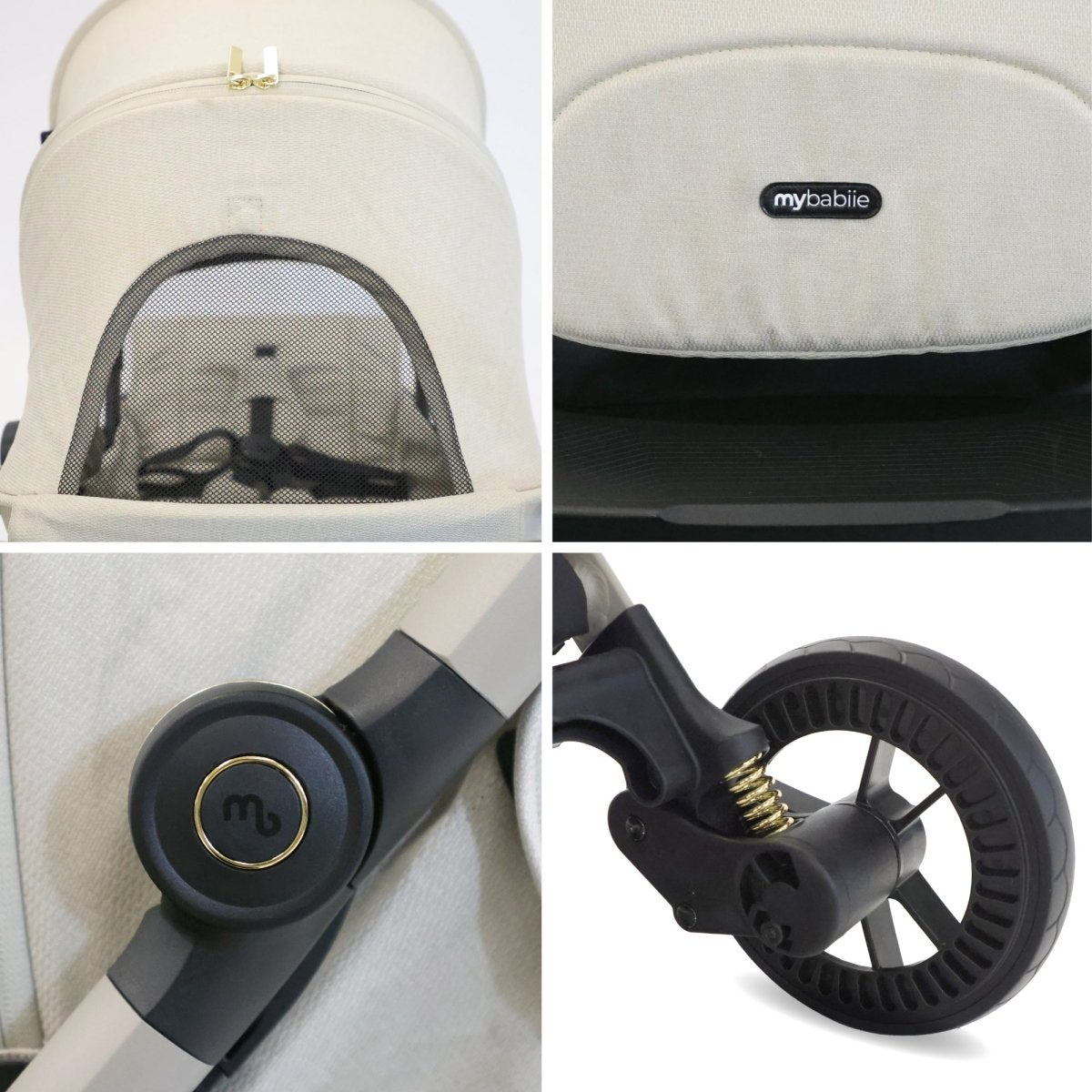 My Babiie MBX7 Plus Auto Fold Stroller - Ivory - For Your Little One