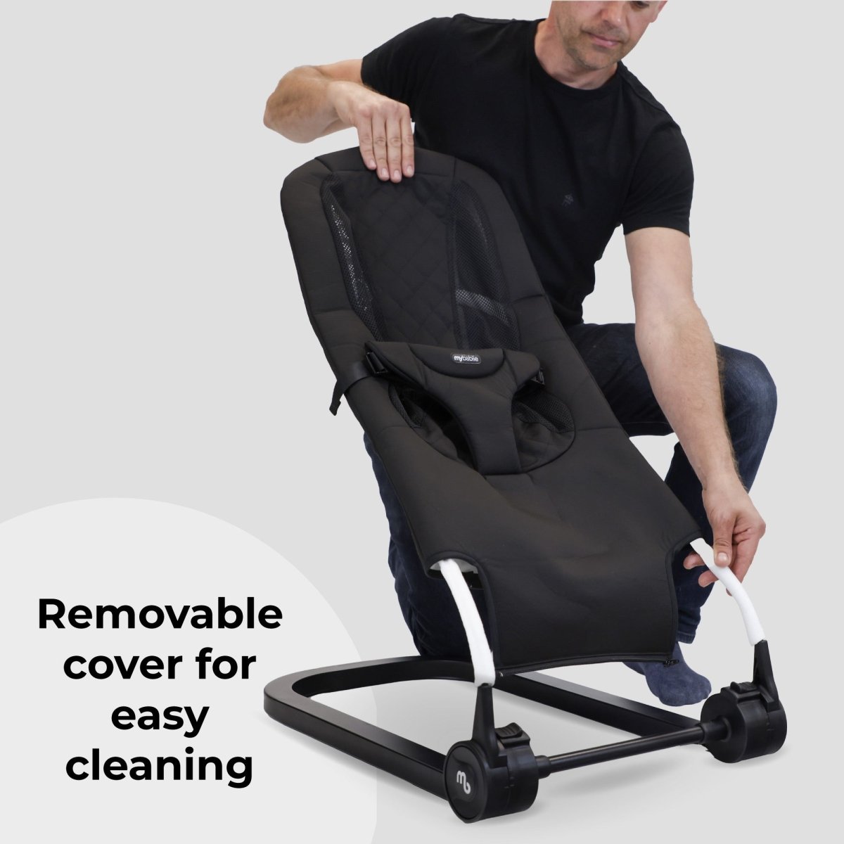 My Babiie Reclining Bouncer - Black - For Your Little One