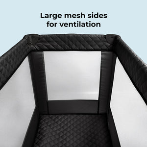 My Babiie Travel Cot - Black Quilted - For Your Little One