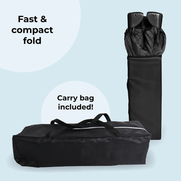 My Babiie Travel Cot - Black Quilted - For Your Little One