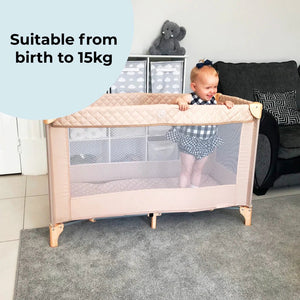 My Babiie Travel Cot - Blush Quilted - For Your Little One