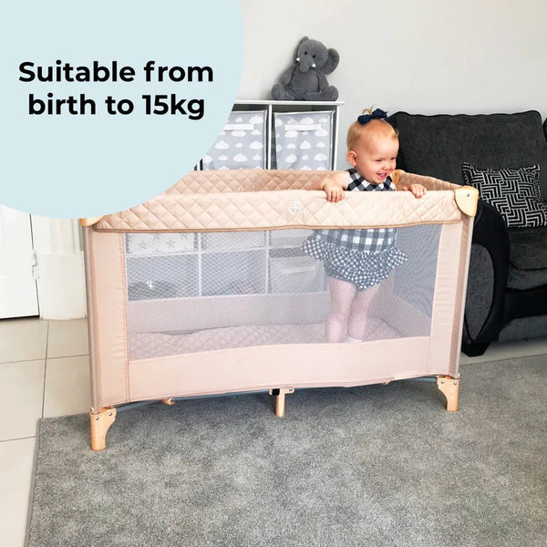 My Babiie Travel Cot - Blush Quilted - For Your Little One