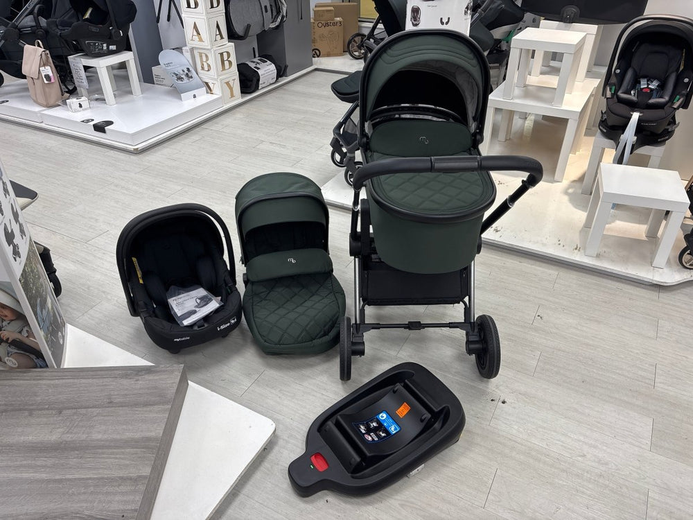 MyBabiie MB450i Travel System With I - Size car seat and base - Forest Green (Ex - Display) - For Your Little One