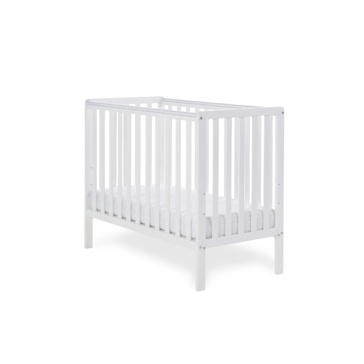 Obaby Bantam Space Saver Cot + Fibre Mattress - White -  | For Your Little One