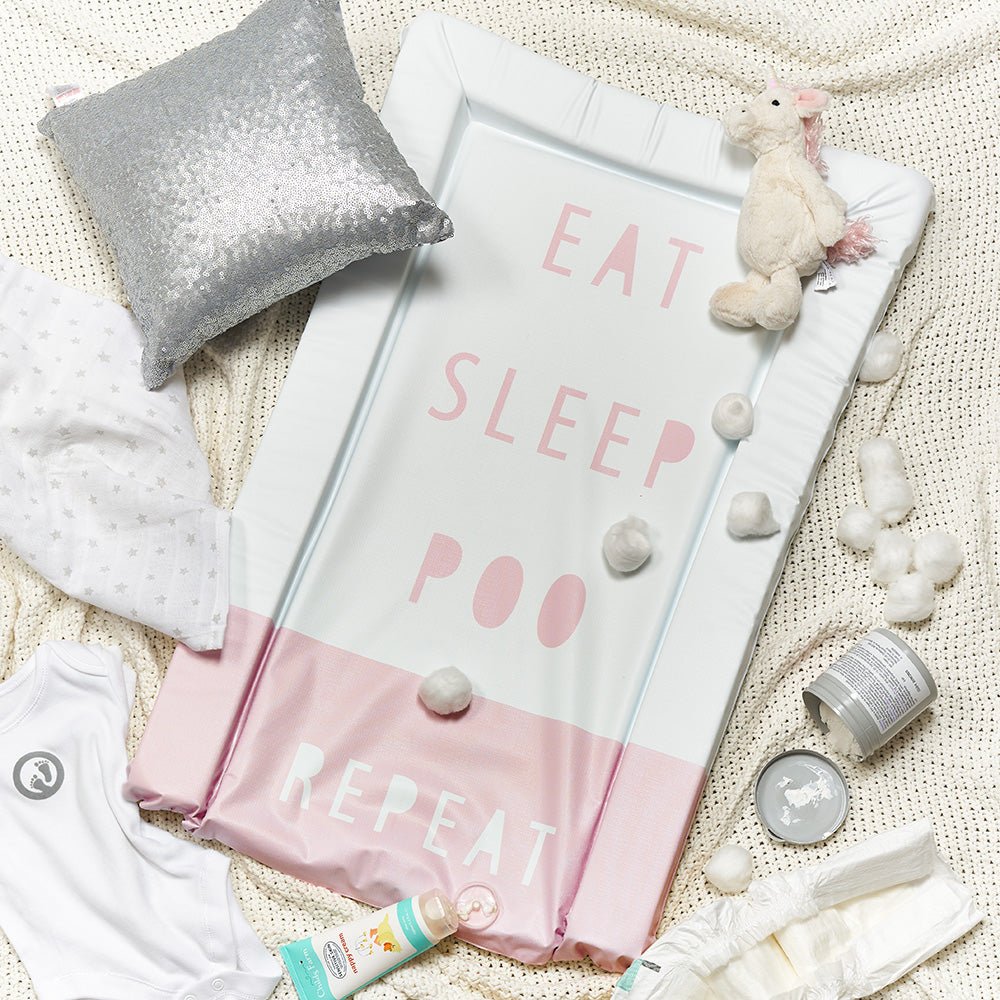 Obaby Changing Mat  Eat Sleep Repeat Pink - For Your Little One