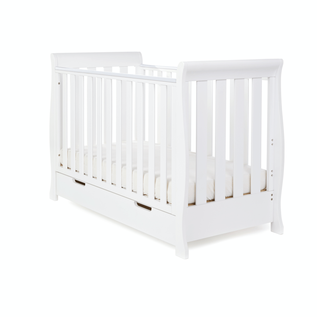 OBABY STAMFORD MINI COT BED & MOISTURE MANAGEMENT MATTRESS - WHITE -  | For Your Little One