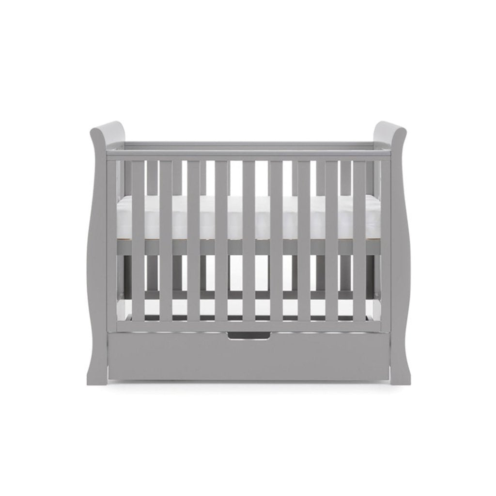 Obaby Stamford Space Saver Cot + Sprung Mattress - Warm Grey -  | For Your Little One