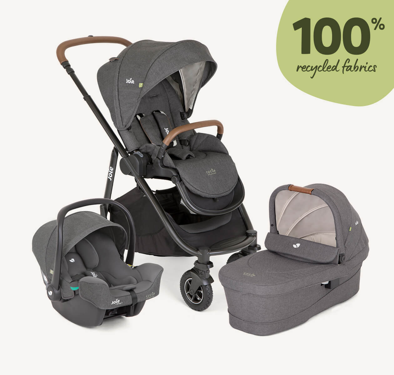 Joie Cycle Versatrax Trio 3 In 1 Travel System - Shell Grey   