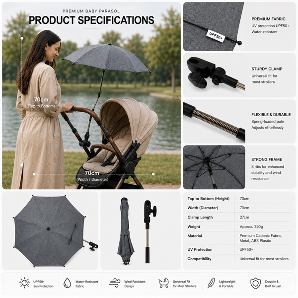 Premium Baby Parasol / Umbrella Compatible With Babystyle - Fits All Models