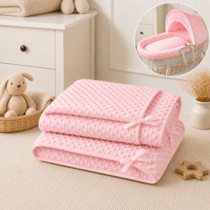 Pink Dimple Moses Basket Bedding Set - For Your Little One