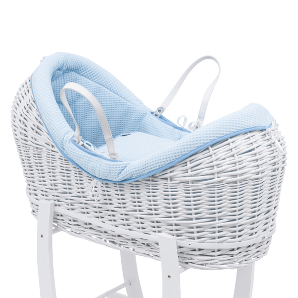 Pod Blue Waffle Moses Basket Bedding Set - For Your Little One