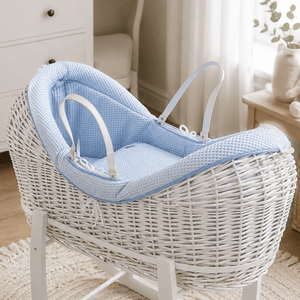 Pod Blue Waffle Moses Basket Bedding Set - For Your Little One