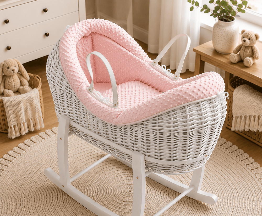 Pod Pink Dimple Moses Basket Bedding Set (Basket Not Included!) - For Your Little One