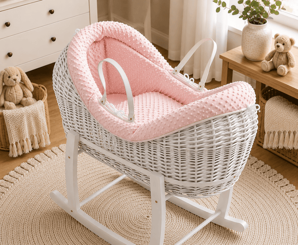 Pod Pink Dimple Moses Basket Bedding Set (Basket Not Included!) - For Your Little One