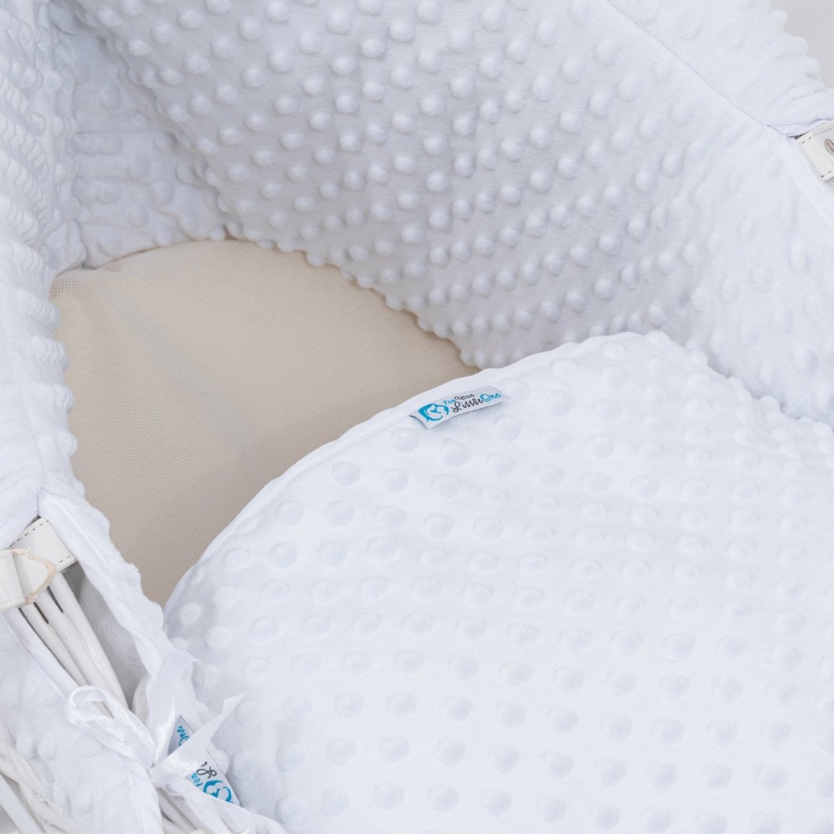 Pod White Dimple Moses Basket Bedding Set - For Your Little One