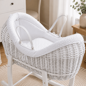 Pod White Dimple Moses Basket Bedding Set (Basket Not Included!) - For Your Little One