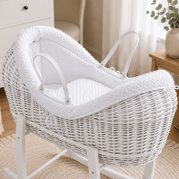 Pod White Dimple Moses Basket Bedding Set (Basket Not Included!) - For Your Little One