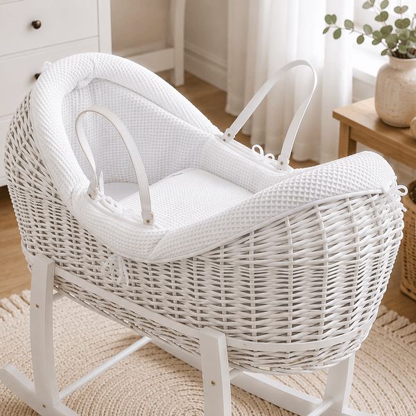 Pod White Waffle Moses Basket Bedding Set - For Your Little One