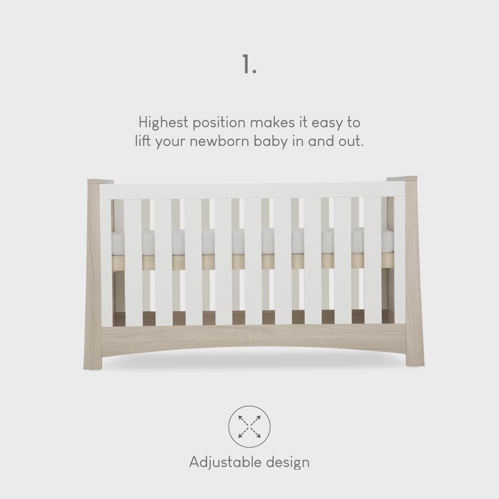 Cuddleco Lana Cot Bed - Ash & White