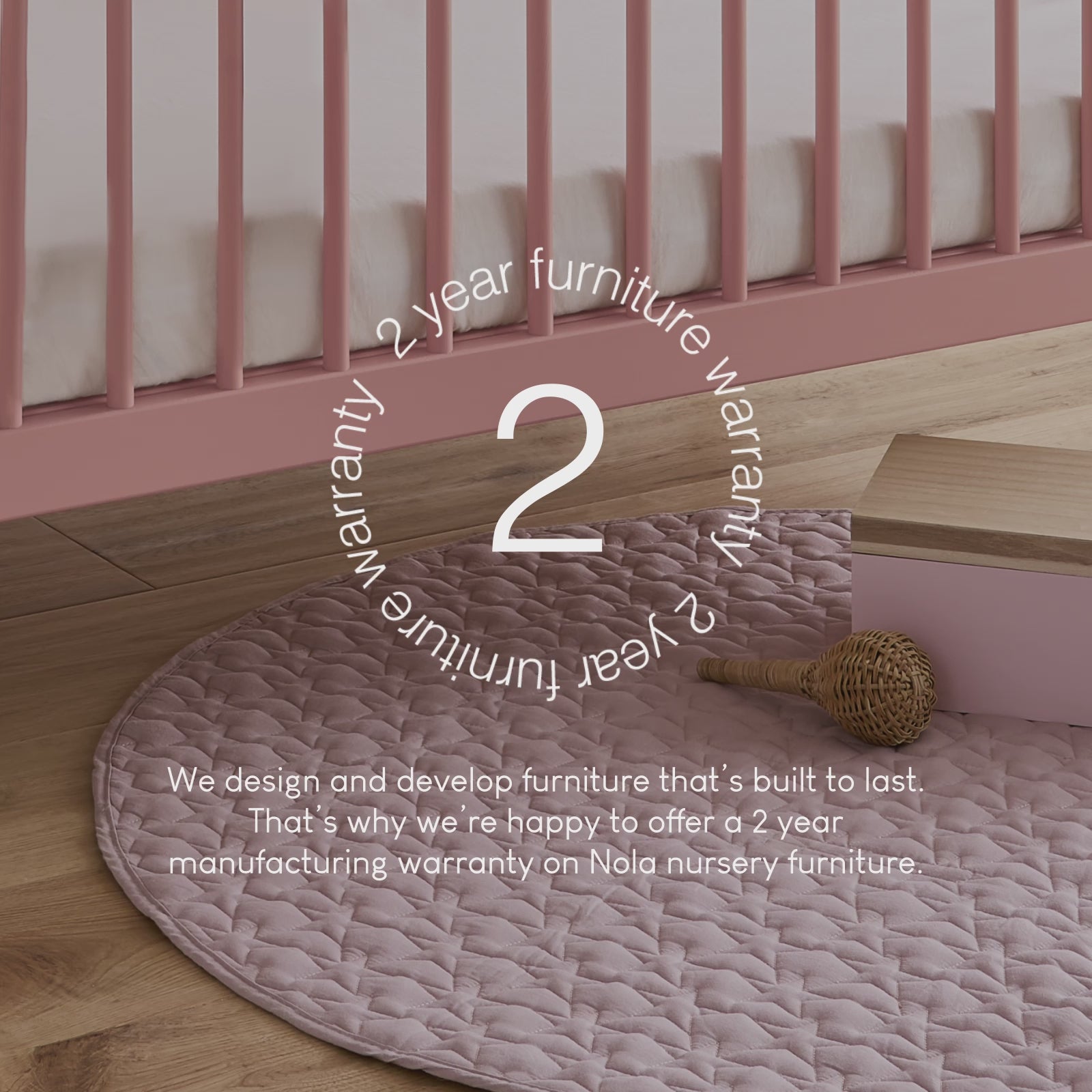 Cuddleco Nola Cot Bed - Blush Pink