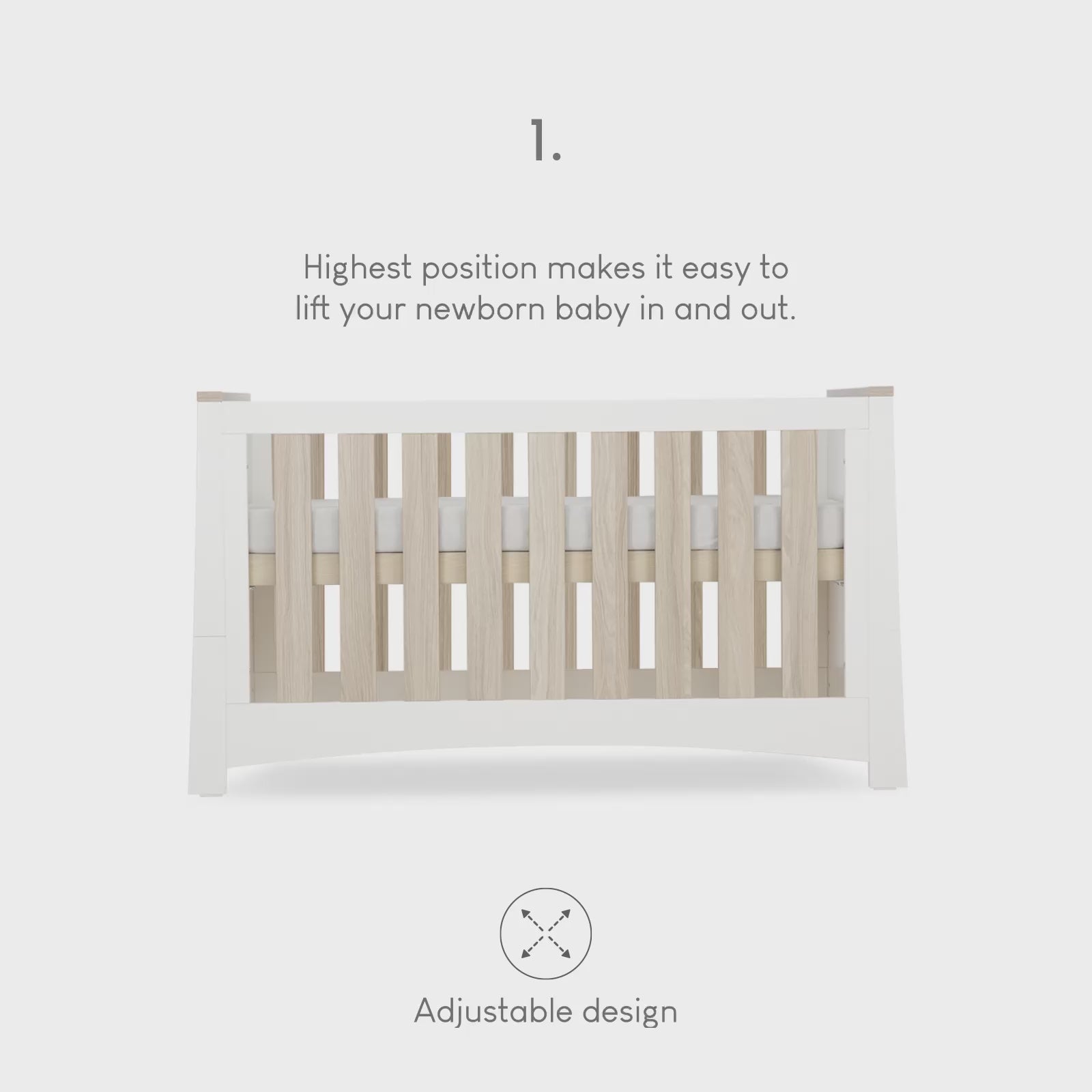 Cuddleco Ada Cot Bed - White & Ash