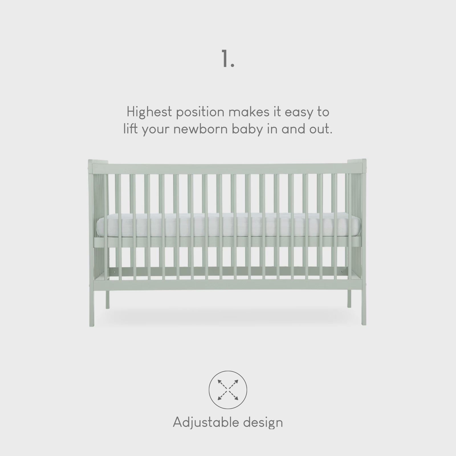 Cuddleco Nola Cot bed - Sage Green