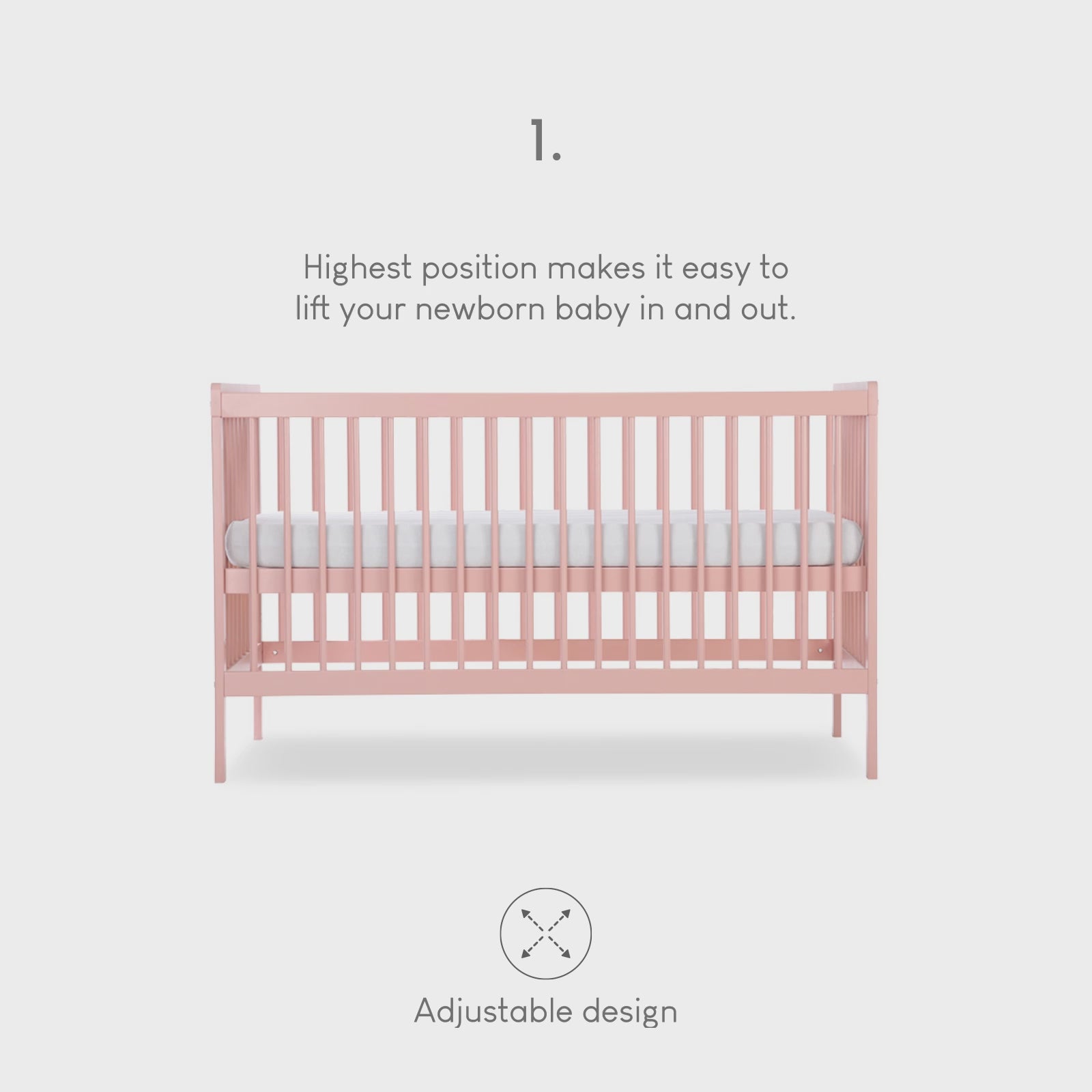 Cuddleco Nola Cot Bed - Blush Pink