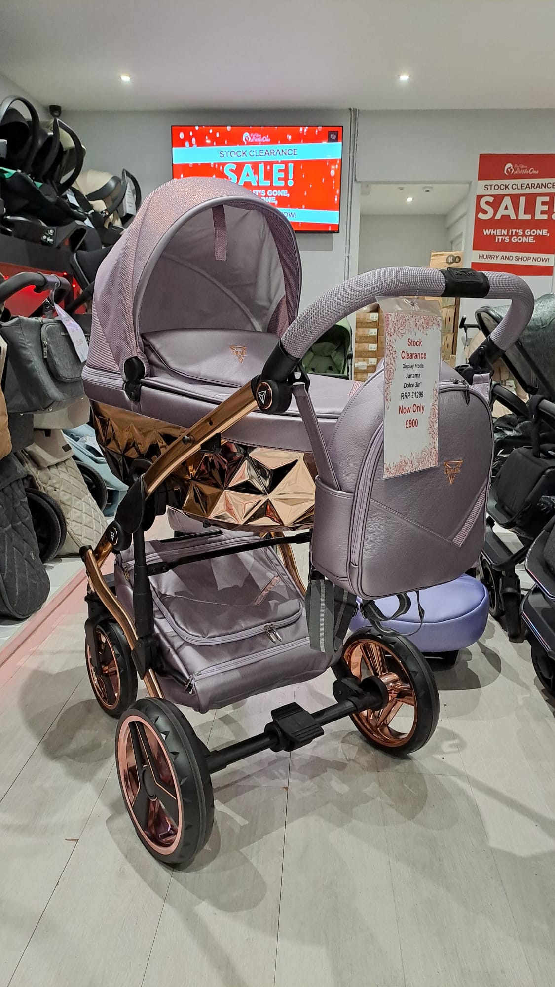 Junama Dolce 3 In 1 Travel System - Lilac / Rose Gold **Showroom Display**