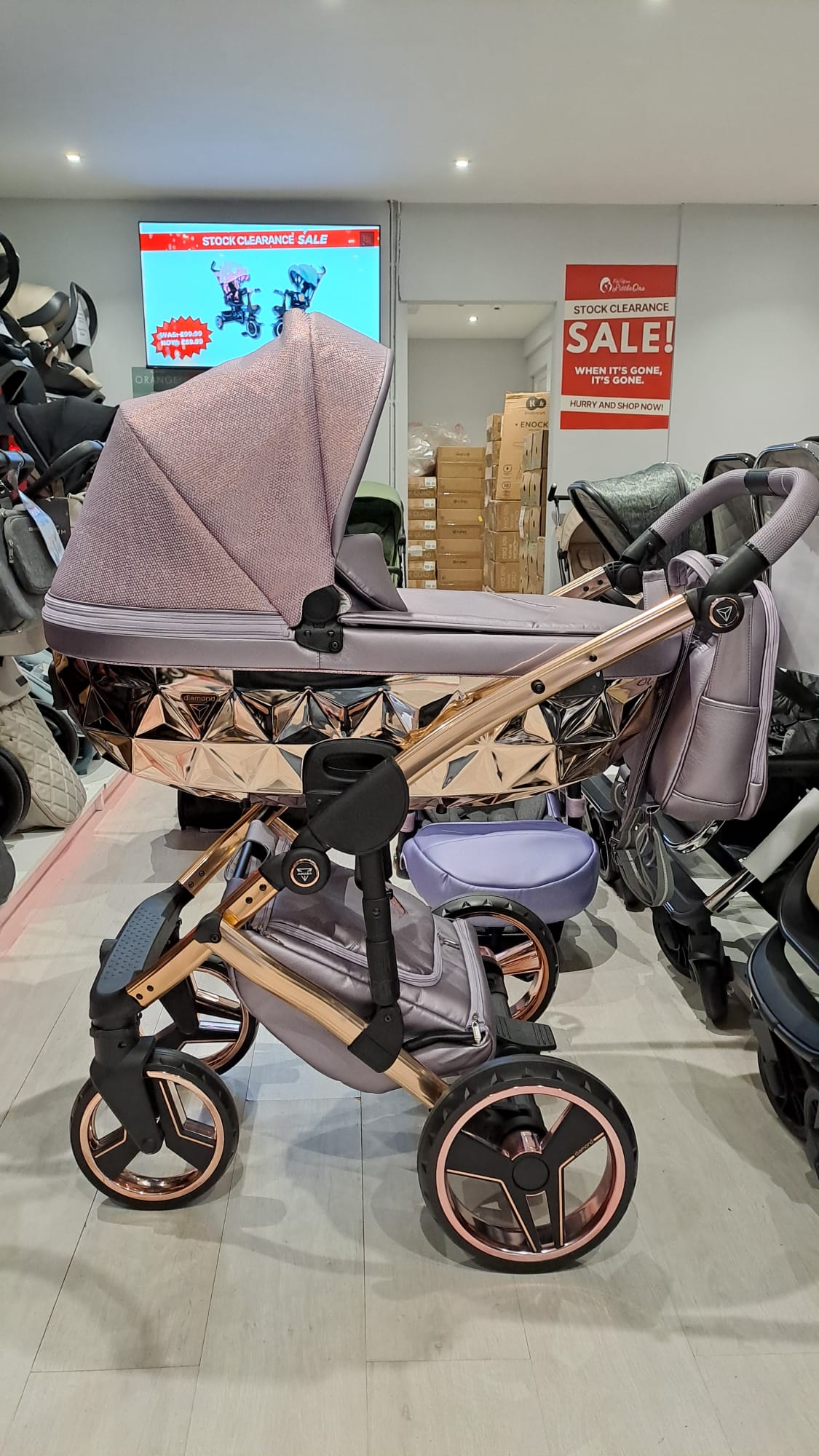 Junama Dolce 3 In 1 Travel System - Lilac / Rose Gold **Showroom Display**