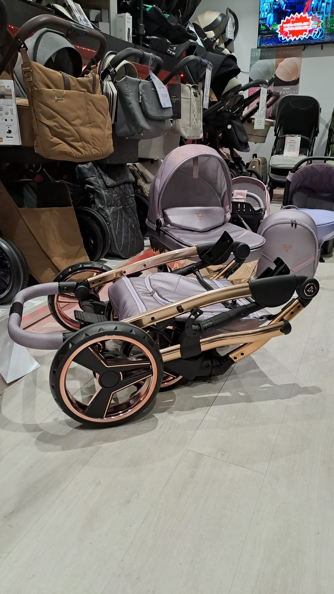 Junama Dolce 3 In 1 Travel System - Lilac / Rose Gold **Showroom Display**