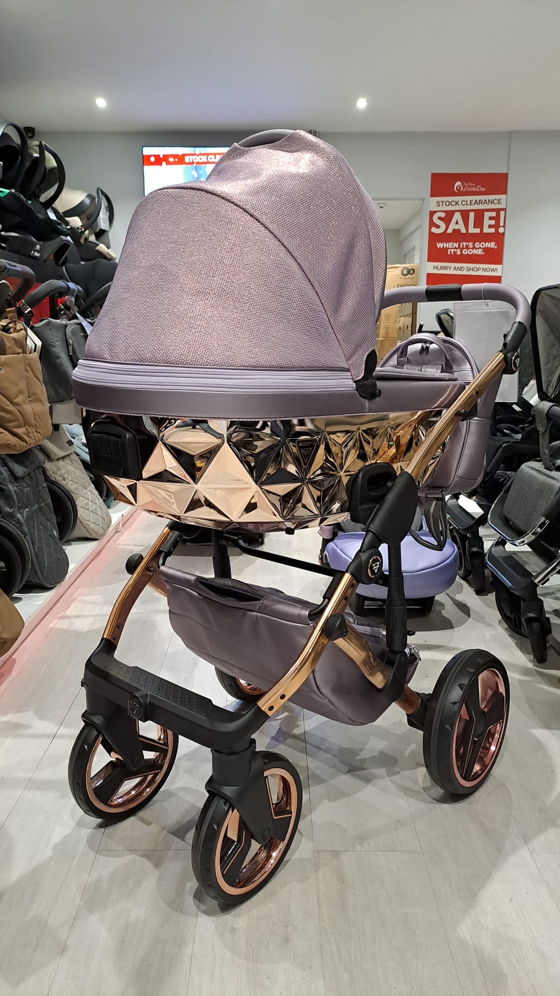 Junama Dolce 3 In 1 Travel System - Lilac / Rose Gold **Showroom Display**