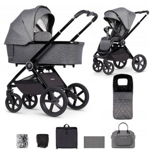 Stock Clearance - Venicci Tinum Upline 2 In 1 Pram Pushchair - Slate Grey - For Your Little One