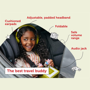 Tonies Foldable Headphones – Green (Kid - Friendly Audio) - For Your Little One