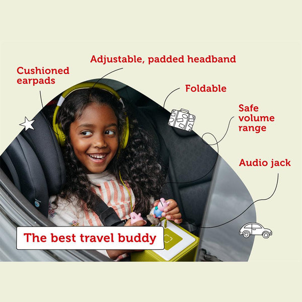 Tonies Foldable Headphones – Green (Kid - Friendly Audio) - For Your Little One