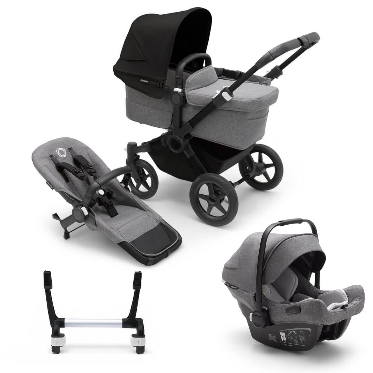 Bugaboo Donkey 5 Mono Travel System on Black/Grey Chassis + Turtle Air - Choose Your Colour -  | For Your Little One