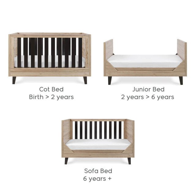 Tutti Bambini Como 3 Piece Room Set - Distressed Oak / Slate Grey - For Your Little One