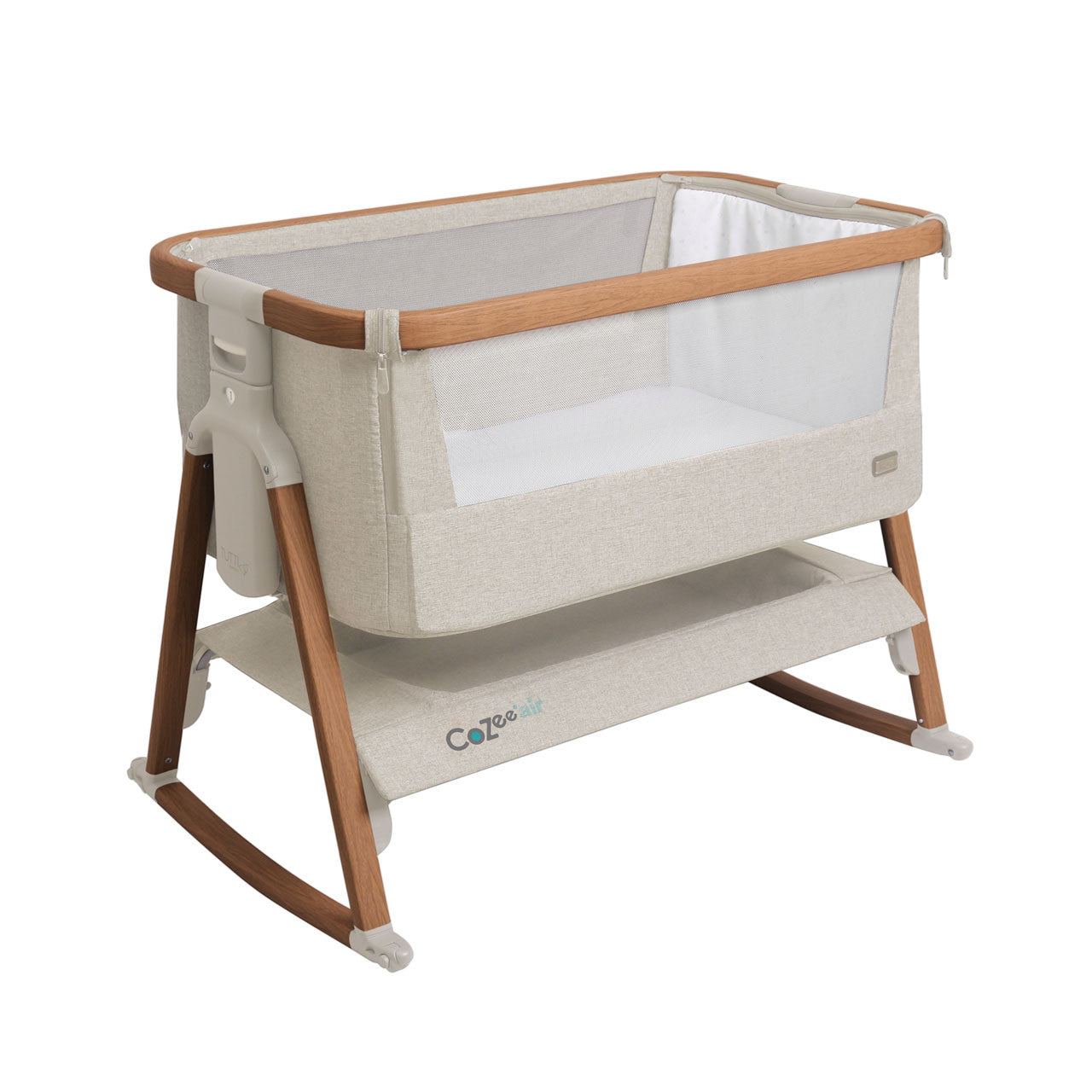 Tutti Bambini CoZee® Air Bedside Crib - Scandinavian Walnut/Ecru -  | For Your Little One