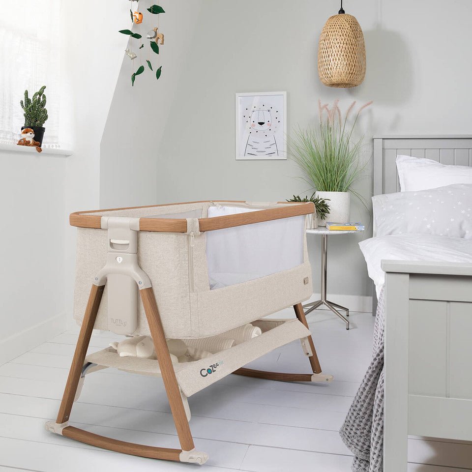 Tutti Bambini CoZee® Air Bedside Crib - Scandinavian Walnut/Ecru - For Your Little One